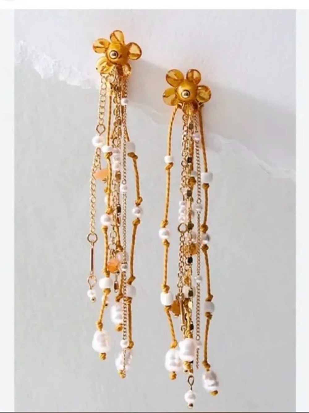 Free People- Willow Dangles- in Gold- Earrings- NWT!